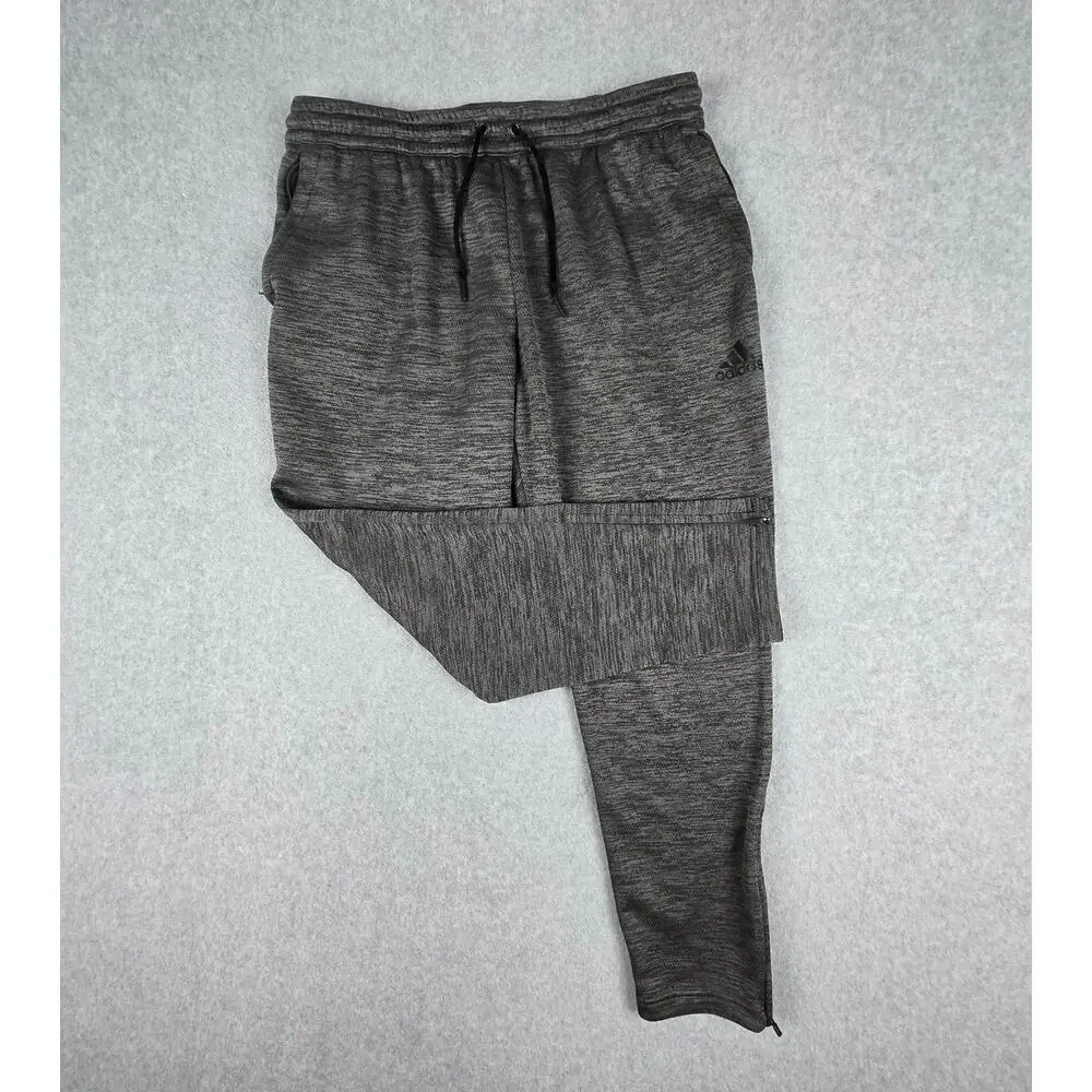 Adidas Mens XL Training Joggers/Sweatpants with Drawstring and Pockets Gray